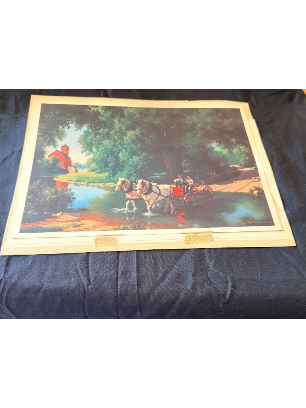 Vintage Paul Detlefsen Art Prints - Horse-Drawn Carriage & Steam Train Scenes -